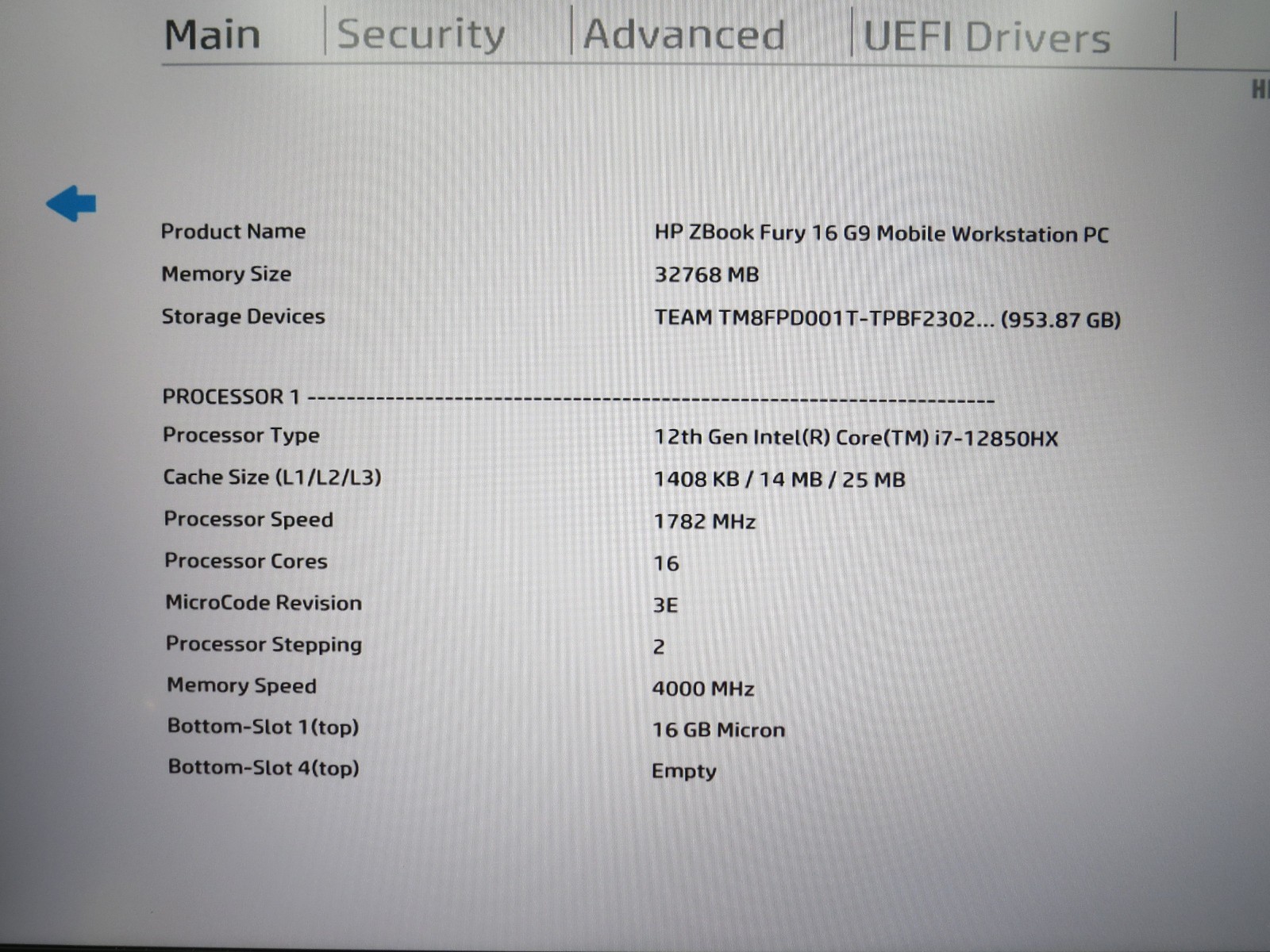 HP ZBook Fury 16 G9 i7-12850HX @ 2.1GHz 32GB DDR5 1TB m2 RTX A2000 Win 11 Pro