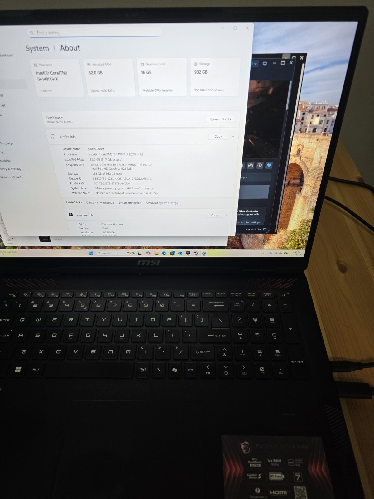 MSI Raider 18″ HX A14VHG-459US Gaming Laptop RTX 4090, 32GB RAM, 1TB SSD