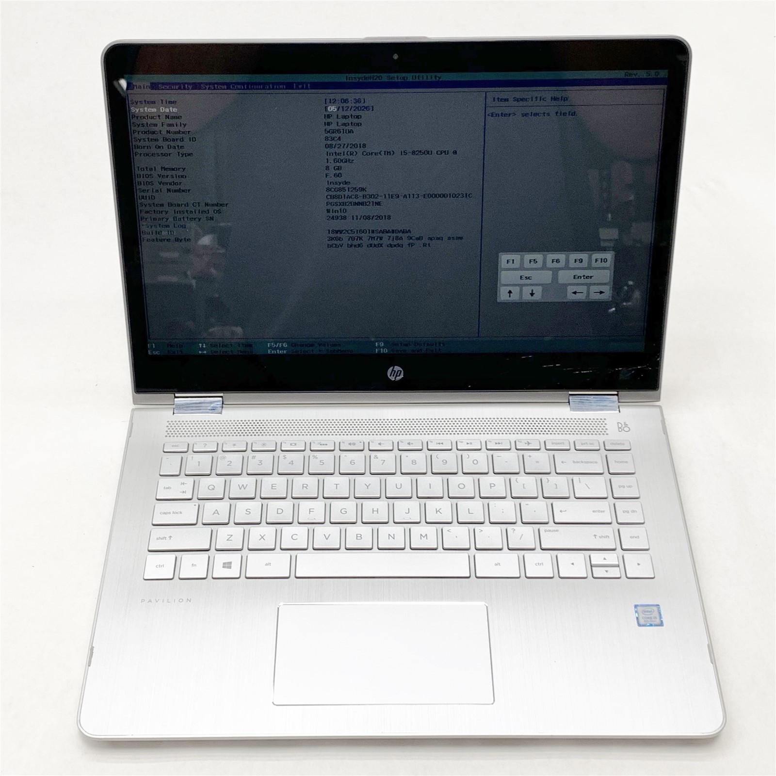 HP 14-ba125cl Laptop Intel Core i5 8250U 1.60GHZ CPU 14″ Touch 8GB RAM NO HDD