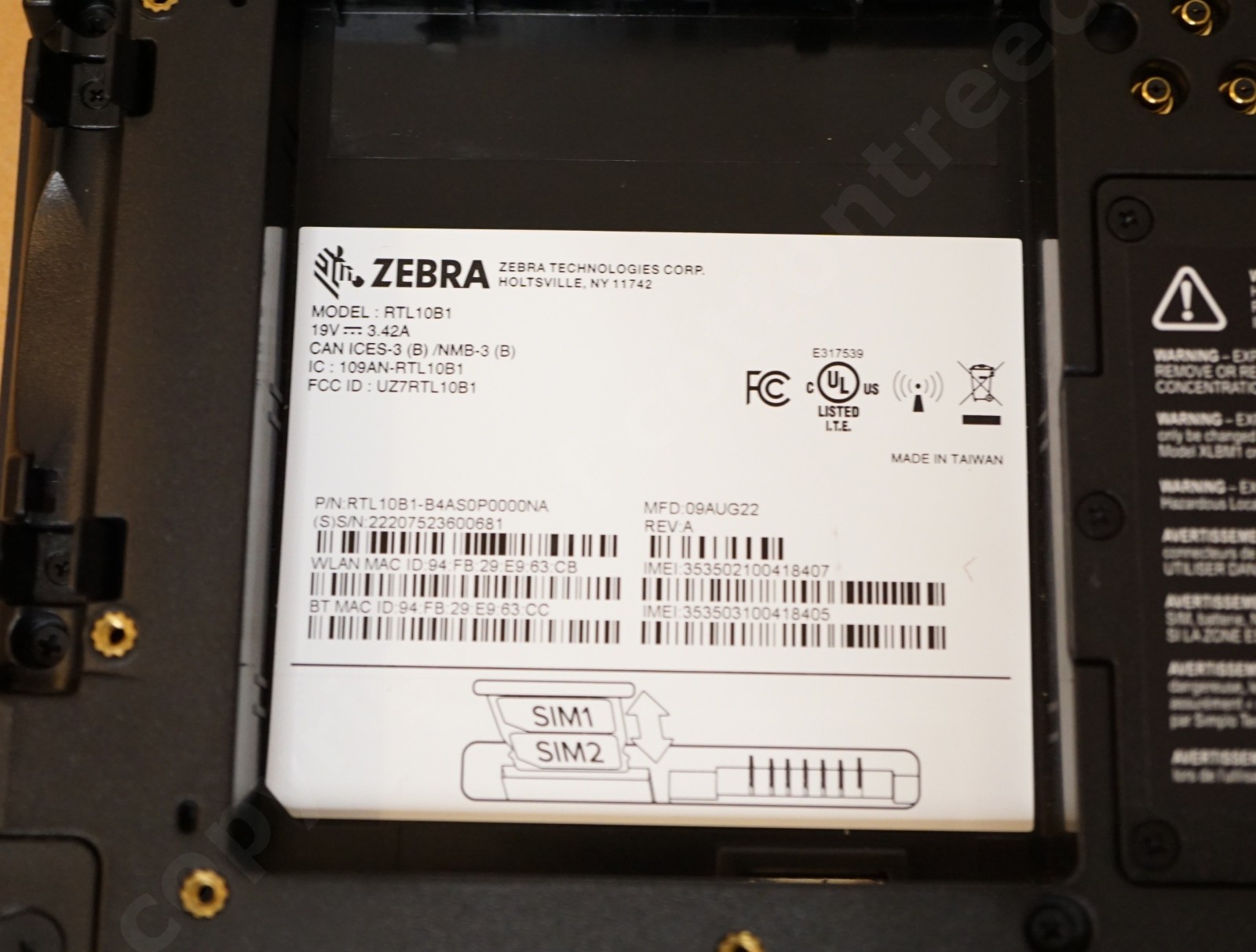 New OB Zebra Rugged LTE Tablet XSLATE L10 Android 128GB NFC RTL10B1-B4AS0P0000NA