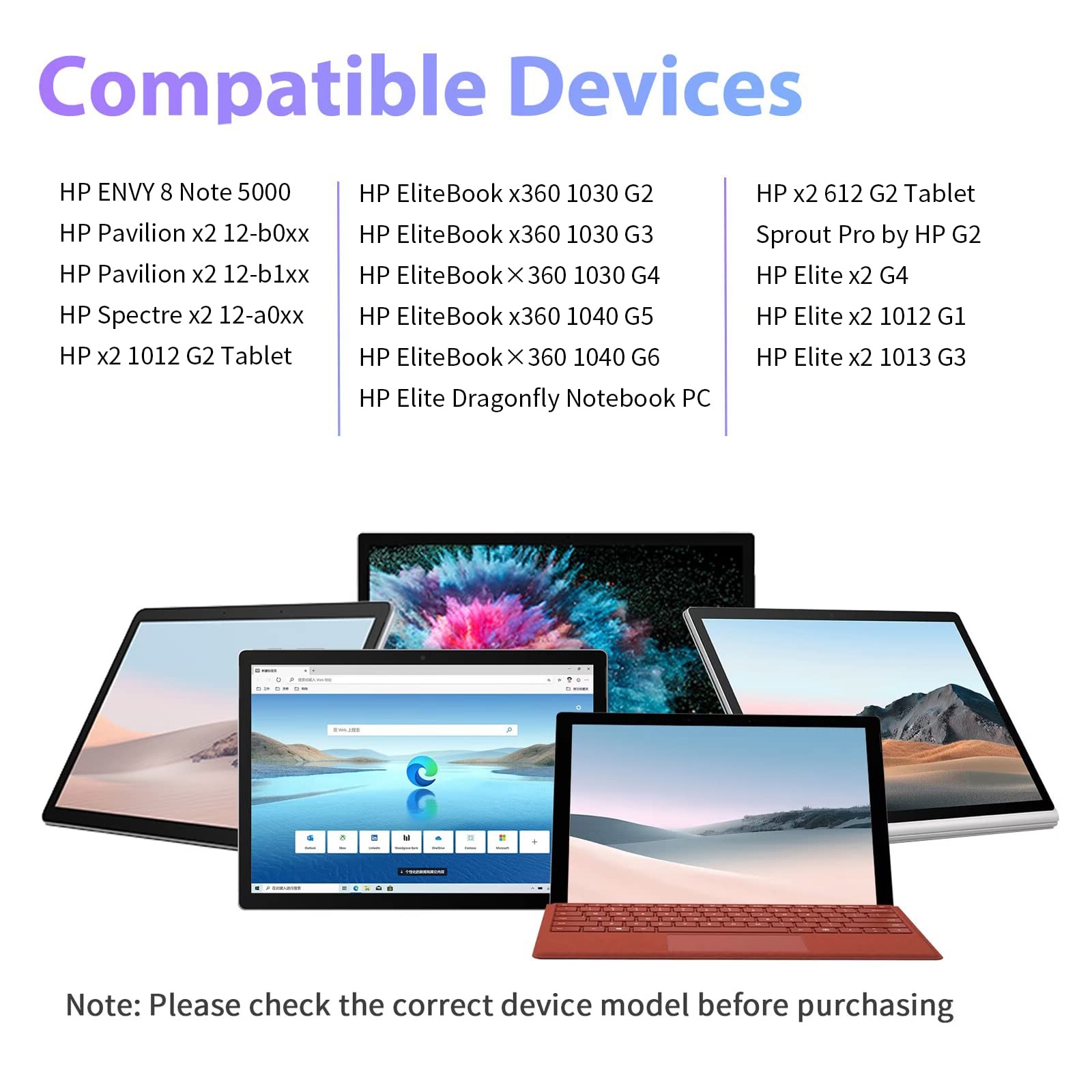 Slim Active Pen for HP EliteBook x360 G3/G4/G6/G7/G8/G9 Elite x2 ZBook Studio x3