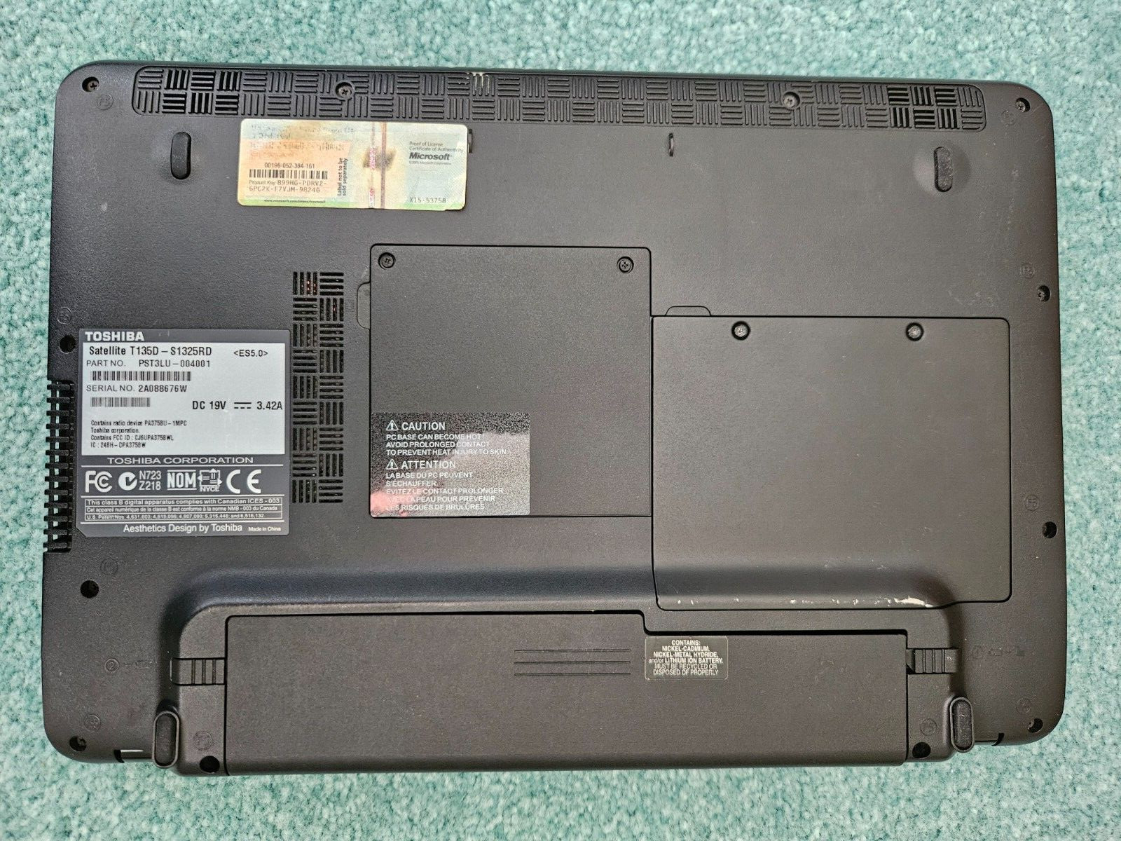 Toshiba Satellite T135D-S1325RD Laptop | AMD Vision | 4GB RAM | Untested!