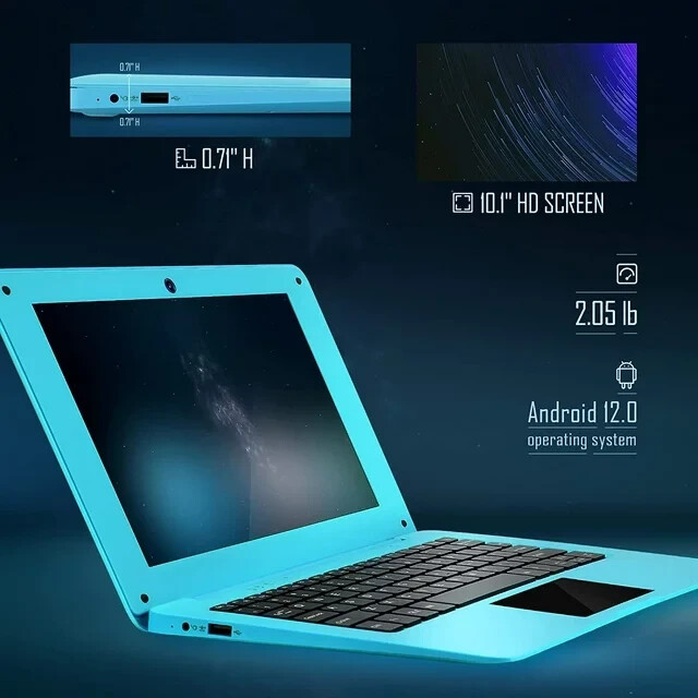 10.1” Laptop Computer Quad Core Android 12 Mini Netbook 2G RAM+64GB ROM for Kid