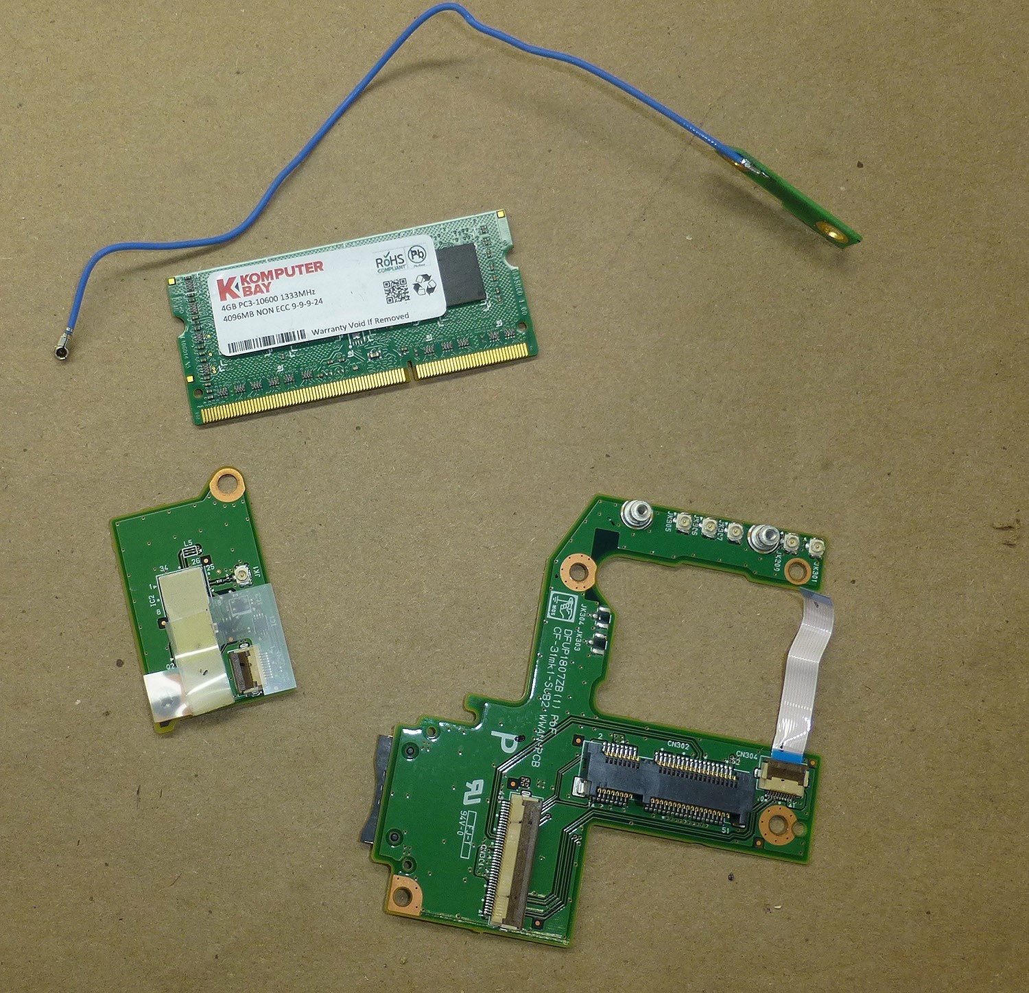Panasonic Toughbook CF31 PCB 2 x 4GB PC3-10600 1333 MHz laptop memory RAM.
