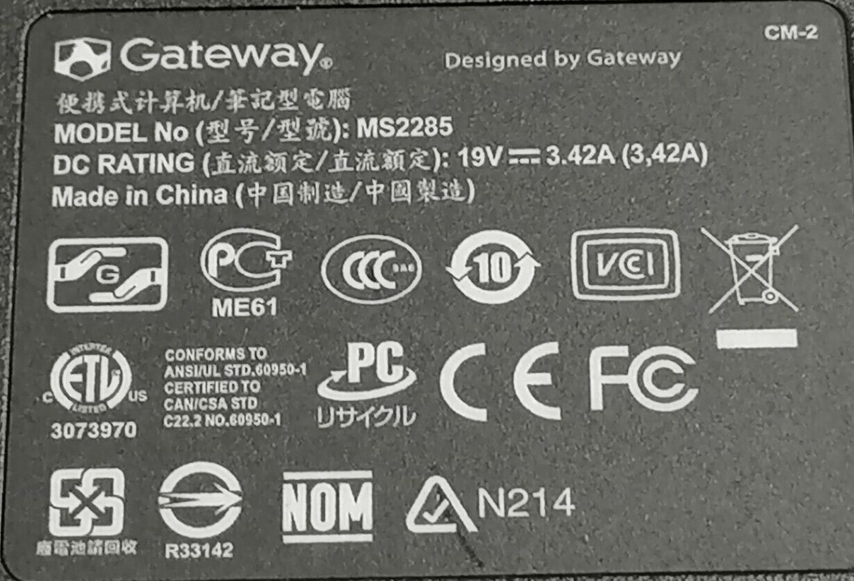 FOR PARTS 15.6″ Gateway NV53 Series MS2285 (NO CPU/NO RAM/NO HDD)