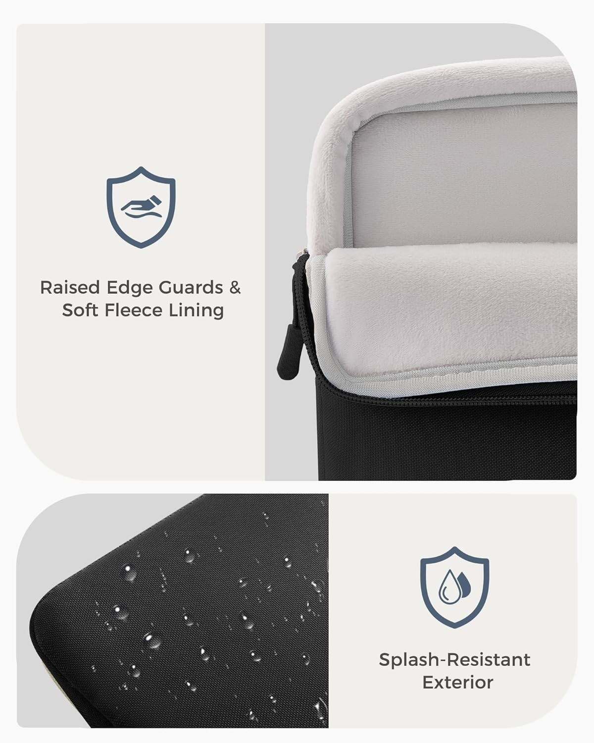 15″ Laptop Sleeve for MacBook Air/Pro, Fits HP Dell ASUS Lenovo Acer – Black