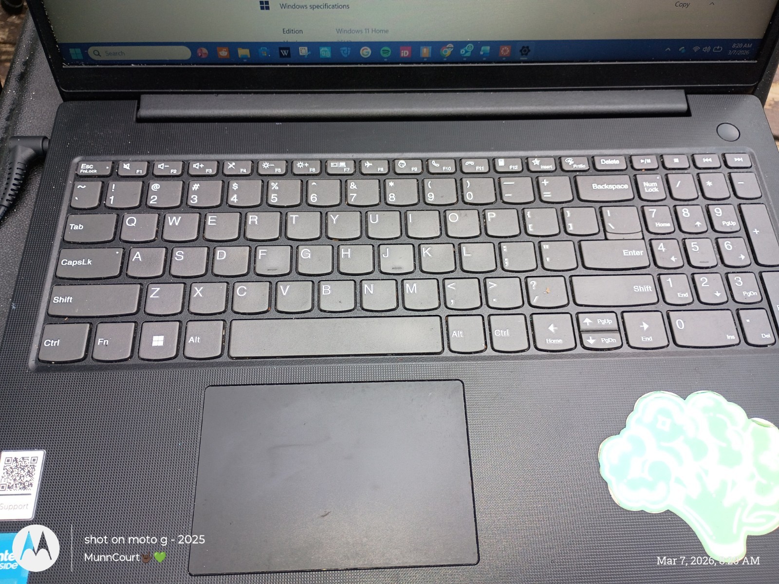 Lenovo V15 G2 IJL 15.6″ Full HD Laptop, N4500, 8GB RAM, 256GB SSD, W11H, Black
