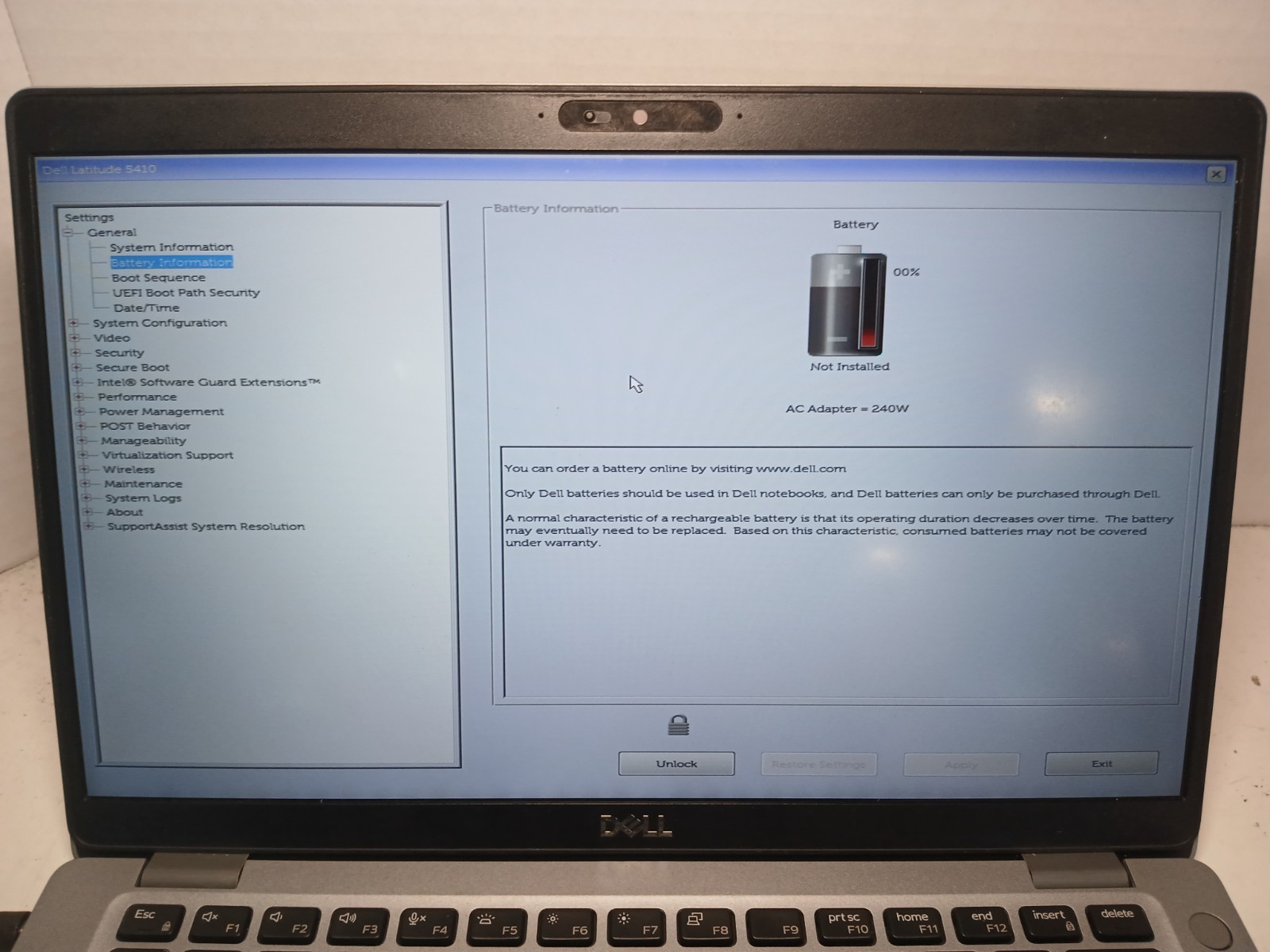 Dell Latitude 5410 14″ Laptop i7-10610U 4GB No SSD/OS! BIOS PW!! #97