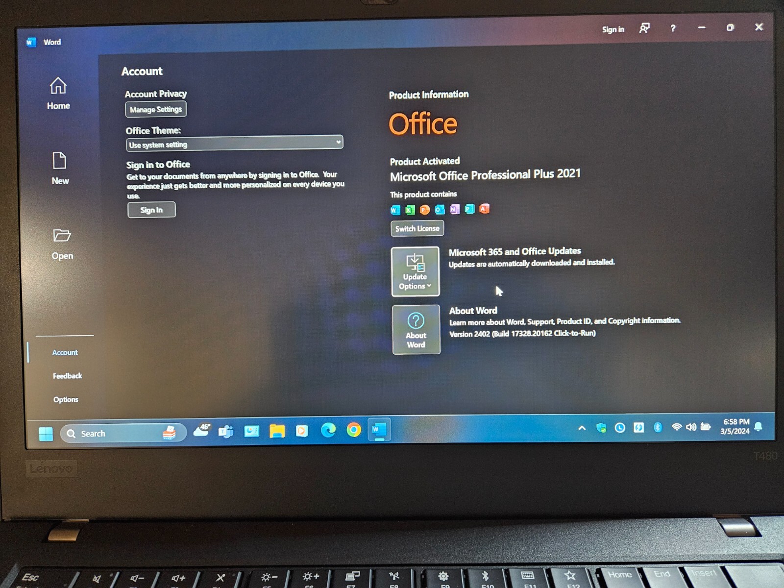 LENOVO THINKPAD T14 GEN 1 i5-10210 16GB RAM 512GB NVMe WIN 11 PRO + OFFICE 2021
