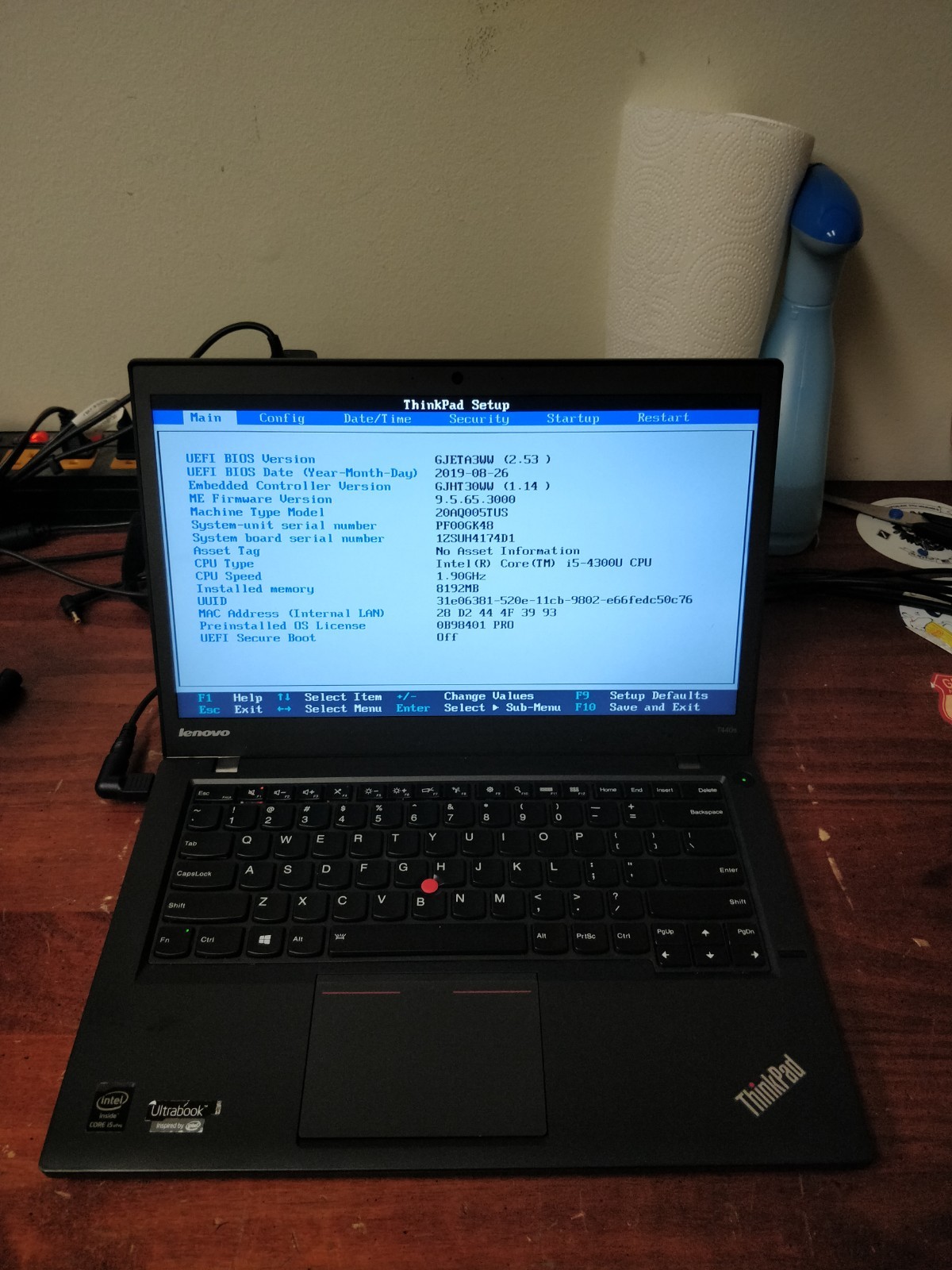 Lenovo ThinkPad T440s INTEL CORE I5-4300U@1.90GHz 8GB RAM NO DRIVES PARTS 8234