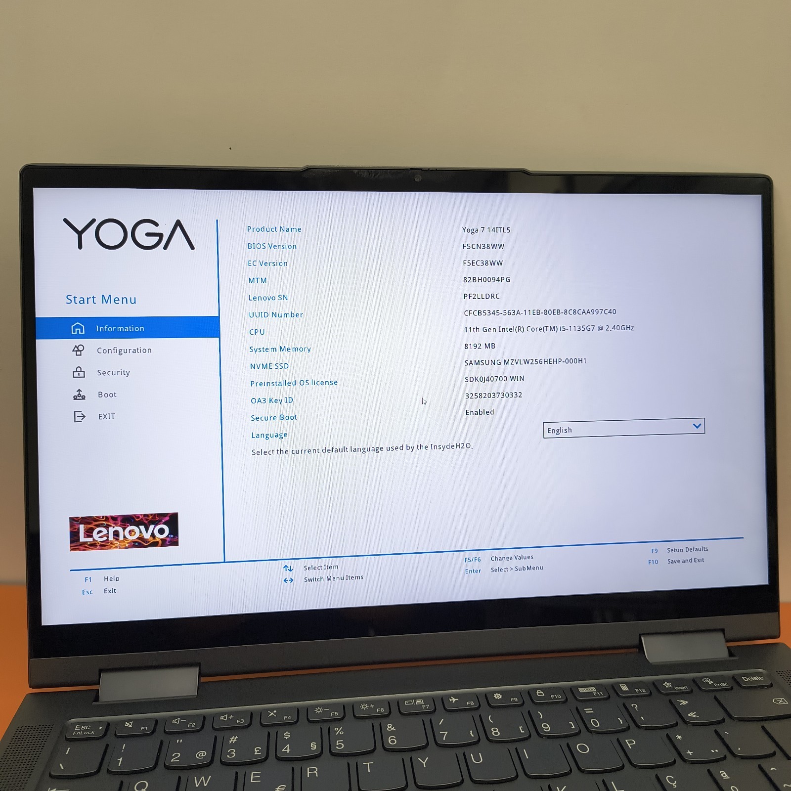 LENOVO YOGA 7 14ITL5 14″ TOUCH SCREEN i5-1135G7 2.4GHz RAM 8GB SSD 256GB M.2
