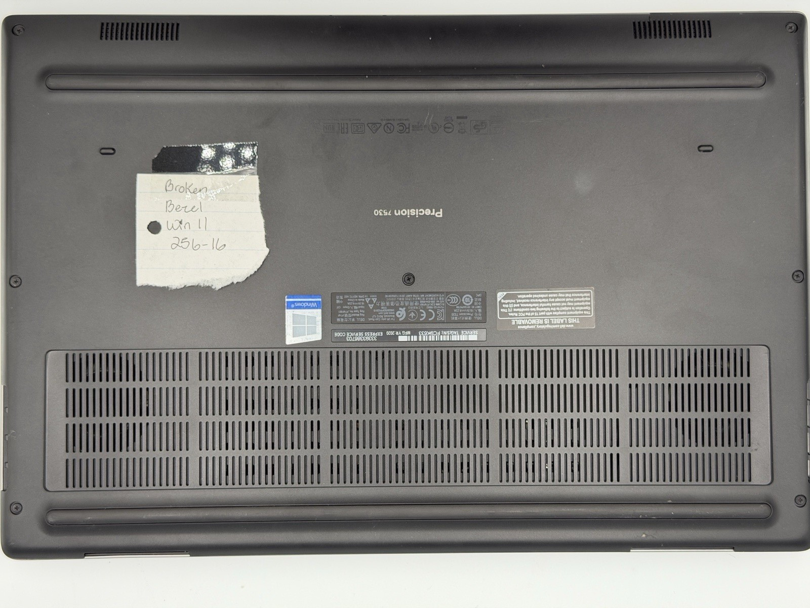 Dell Precision 7530 15.6″ i7 8850H 16GB 256GB SSD Quadro P2000 Win 11 Laptop