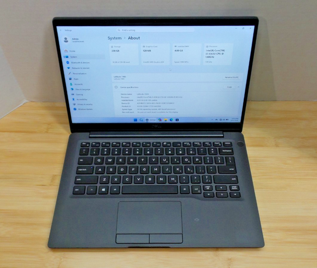 Functional Dell Latitude 7400 | i5-8365U | 4 GB RAM | 256 GB NVMe SSD | PASSWORD