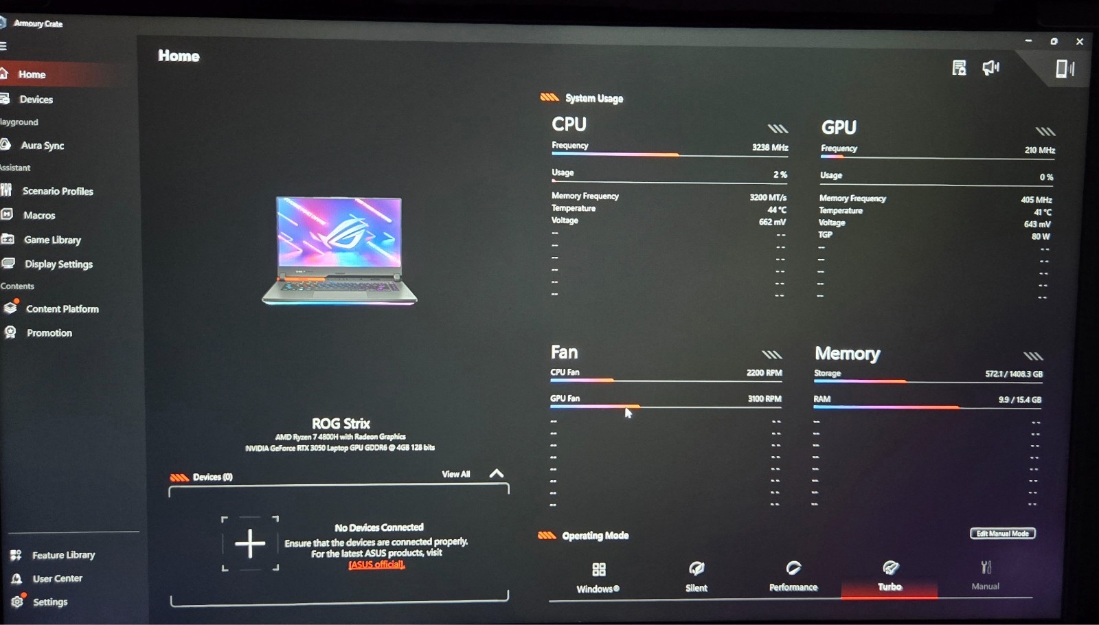 Asus Rog G513IC laptop + tripla monitor