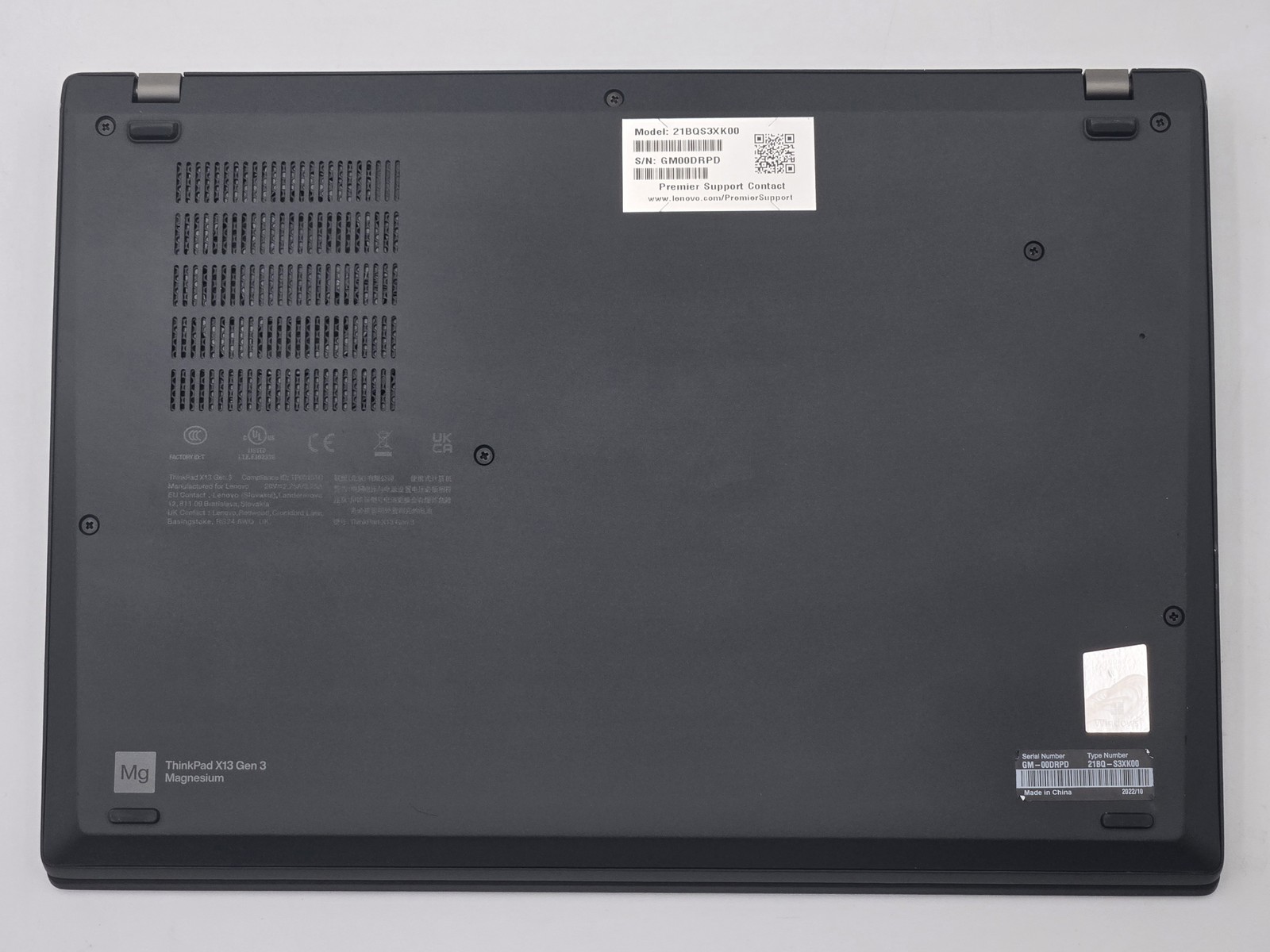 Lenovo ThinkPad X13 Gen 3 13″ FHD+ I7-1265U 256GB 16GB W11P Backlit FP Reader