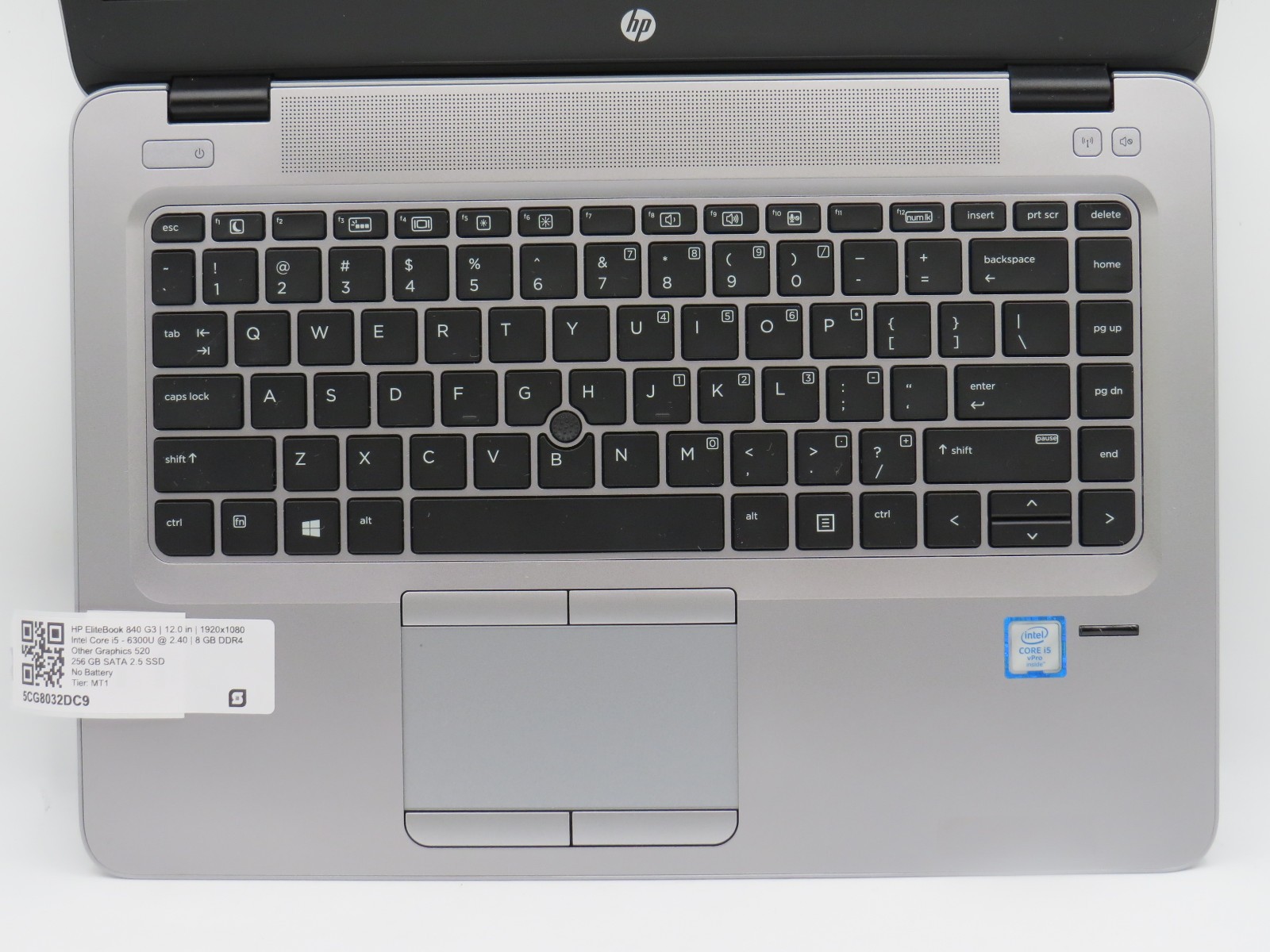 HP EliteBook 840 G3 i5-6300U @ 2.4GHz 8GB DDR4 14″ 256GB SSD No OS/Batt