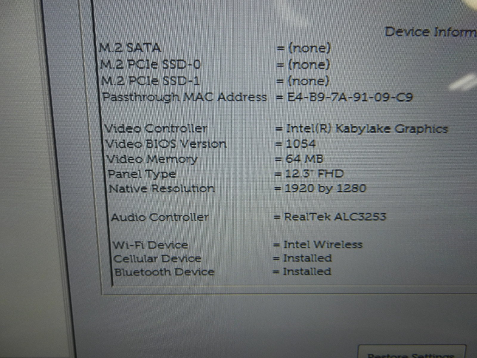 Dell 5290 2-IN-1 Tablet CORE i5-8350U @ 1.70Ghz / 8GB / No HDD – SCREEN ISSUES*