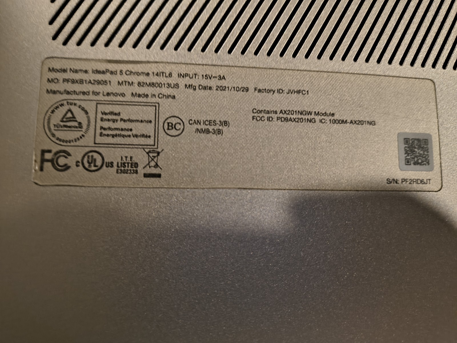 Lenovo Chromebook 5 14ITL6 14″ 128GB SSD, Storm Gray