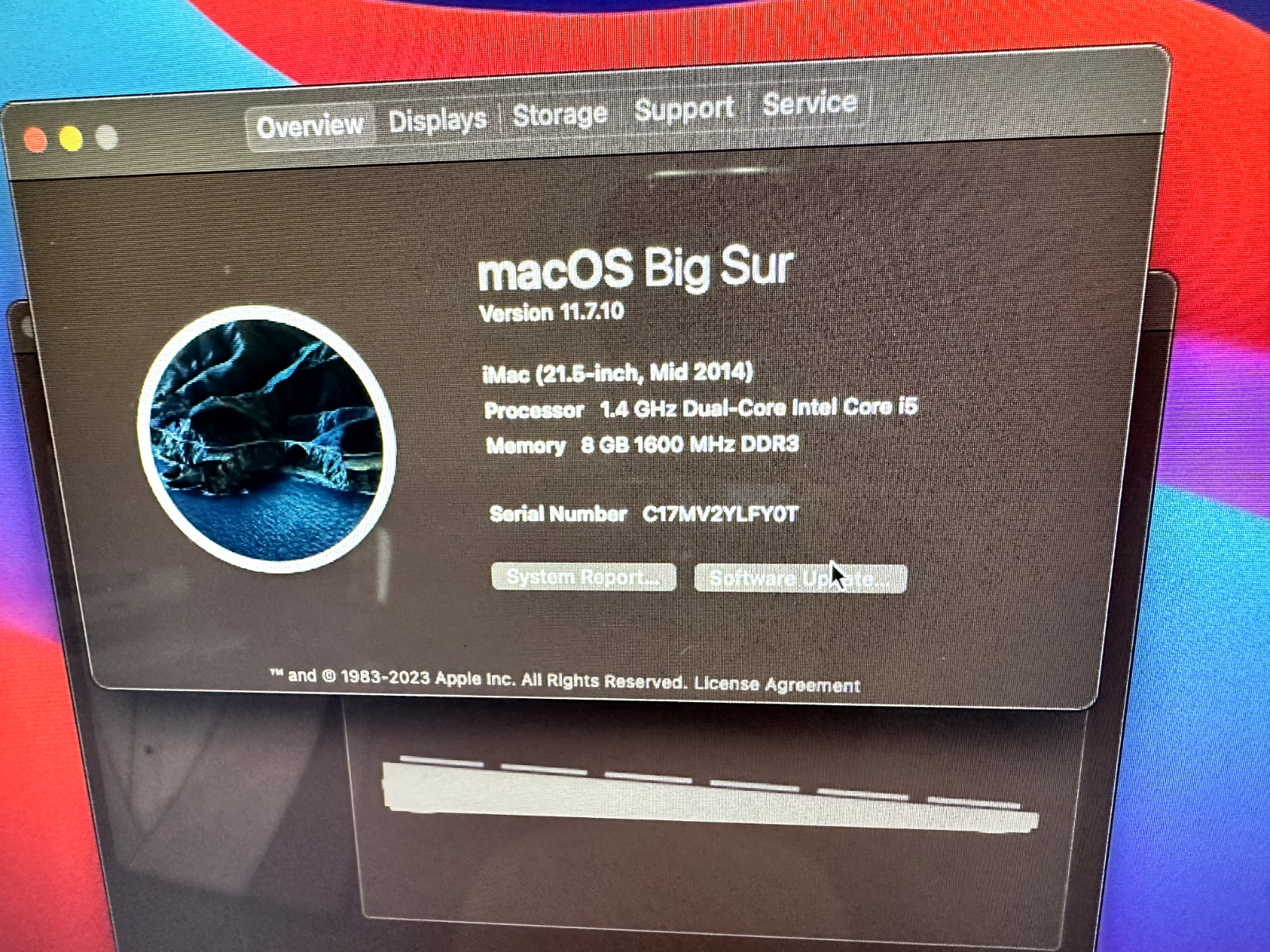 iMac 21′ year 2014 SSD 1TB Ram 8G macOS BigSur support 32 GB of ram