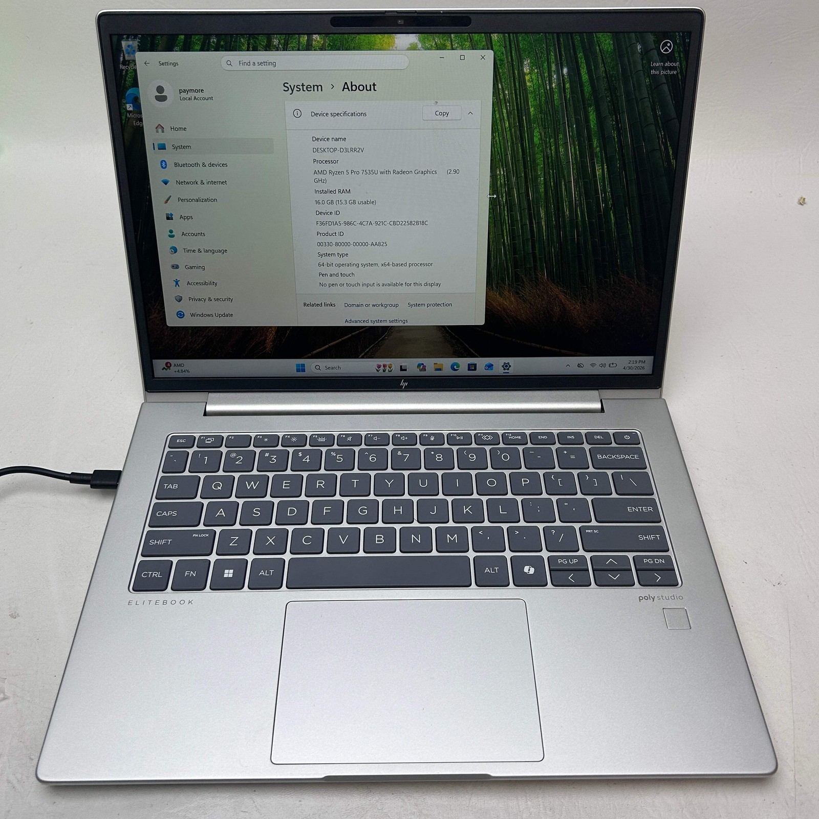 BIOS Locked HP EliteBook 645 G11 Ryzen 5 pro 7535u w/ Radeon Graphics 16GB RAM 5