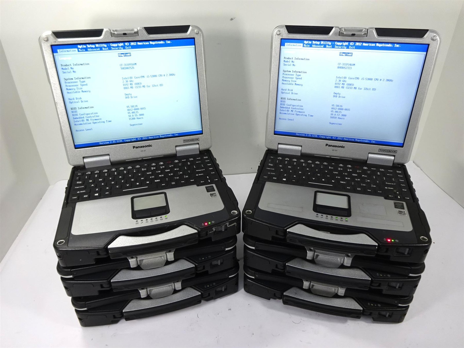 Lot 6 – Panasonic CF-31 MK5 Core i5-5300U 2.3GHz 8GB RAM – No Hard Drive