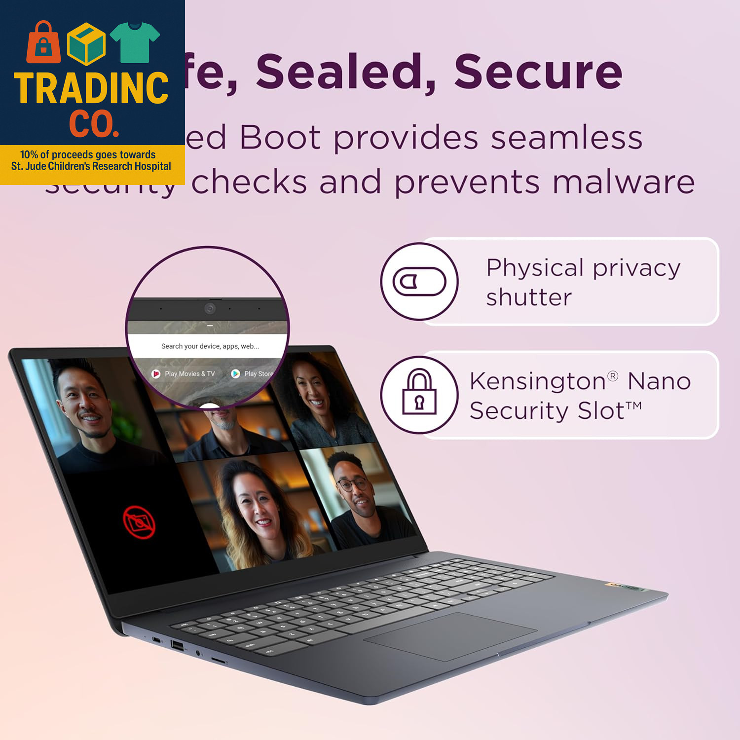 Ideapad 3I Chromebook, 15.6” FHD Display, Intel Celeron N4500, 8GB RAM, 64GB Emm