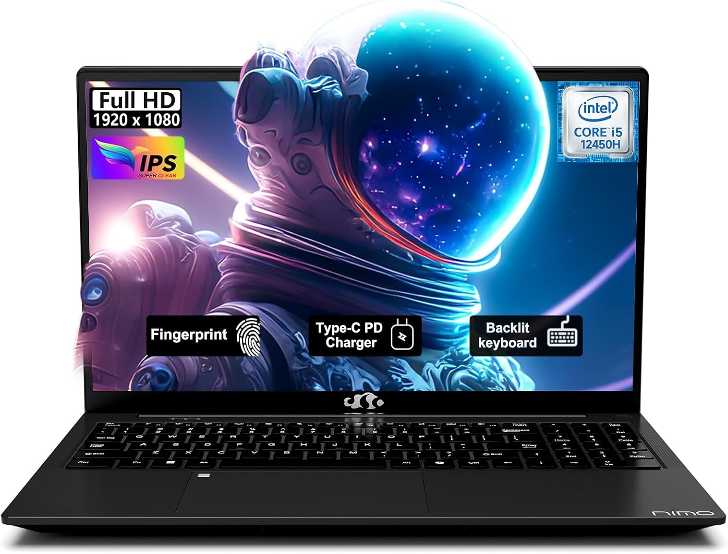 NIMO 15.6″ FHD-IPS Laptop 8 Cores Intel i5-12450H 4.4GHz 32GB RAM 1TB SSD WiFi 6