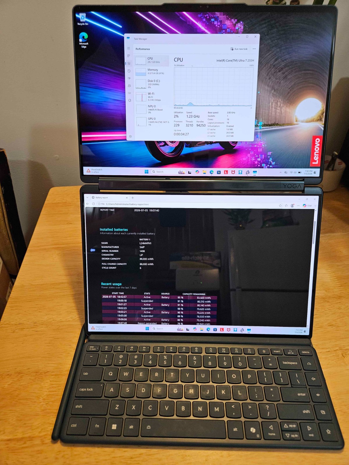 Lenovo Yoga Book 9i 14″ Dual OLED Touch 3K Ultra 7 255H 16GB RAM 1TB SSD Laptop