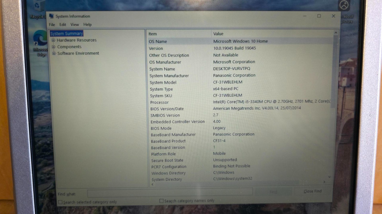 Panasonic Toughbook CF-31 13.1″ i5-3340M 2.70GHz 8GB RAM 500GB HDD Windows 10
