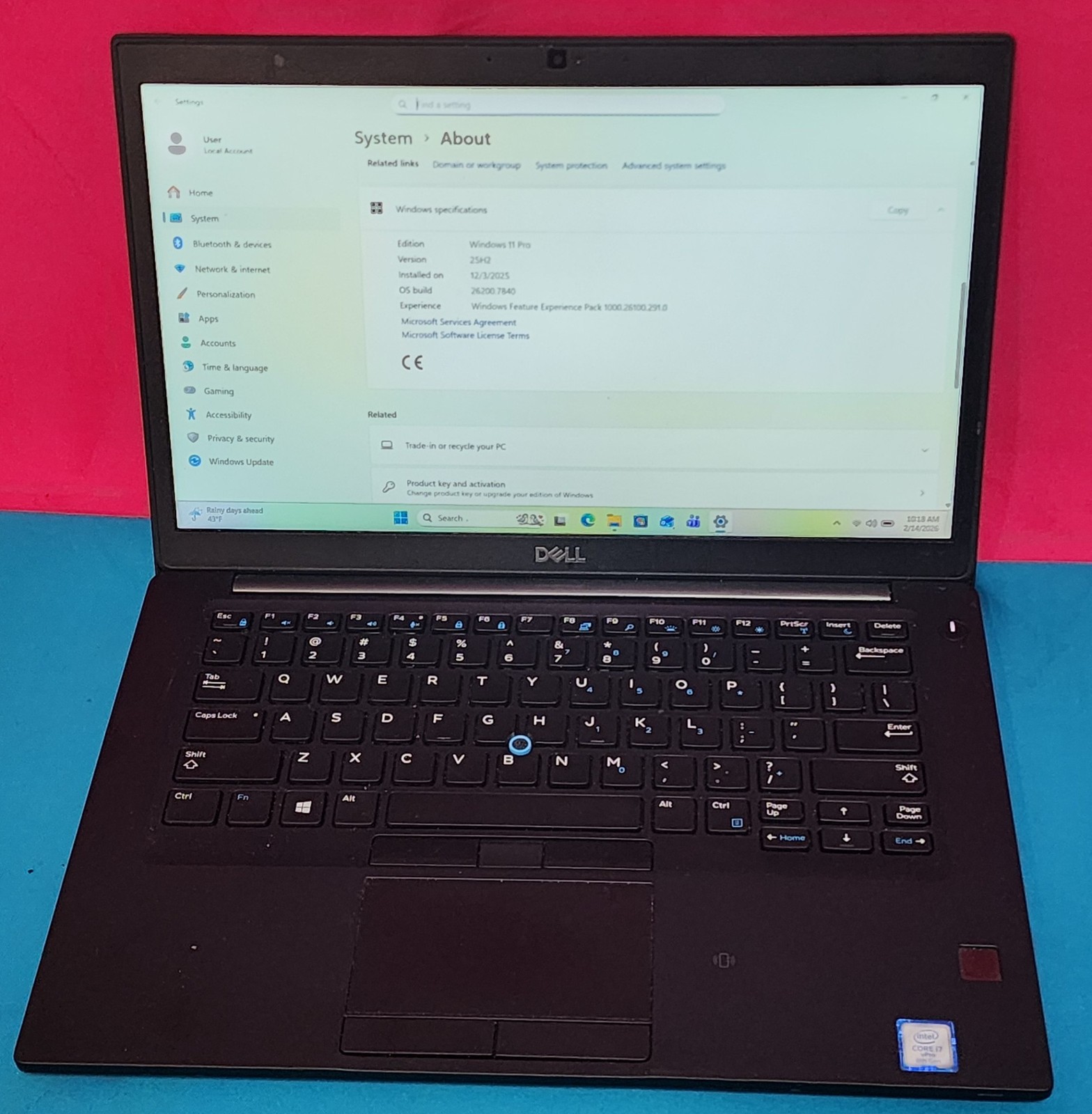 Dell Latitude 7490 14″ FHD i7-8650U CPU 8GB 120GB SSD Win11Pro
