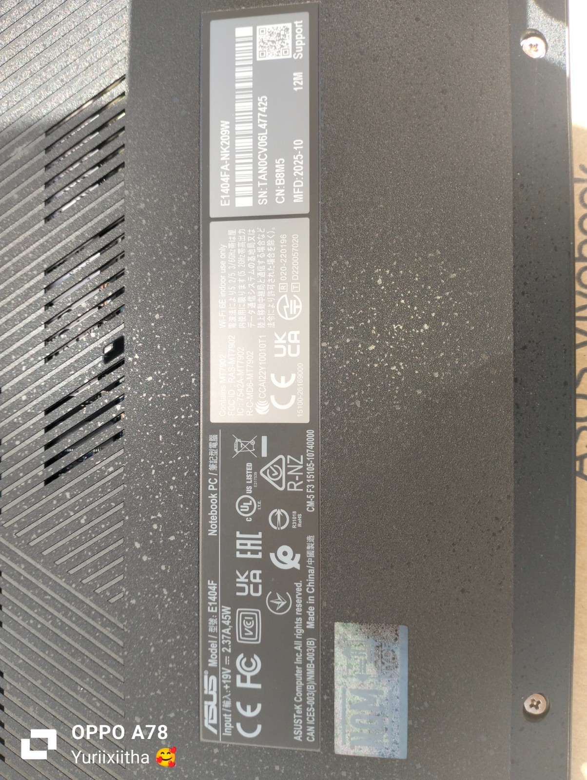 Asus Vivobook 14 E1404 Ryzen 5 7520U 16GB RAM 512GB Make an offer Haz Una Oferta