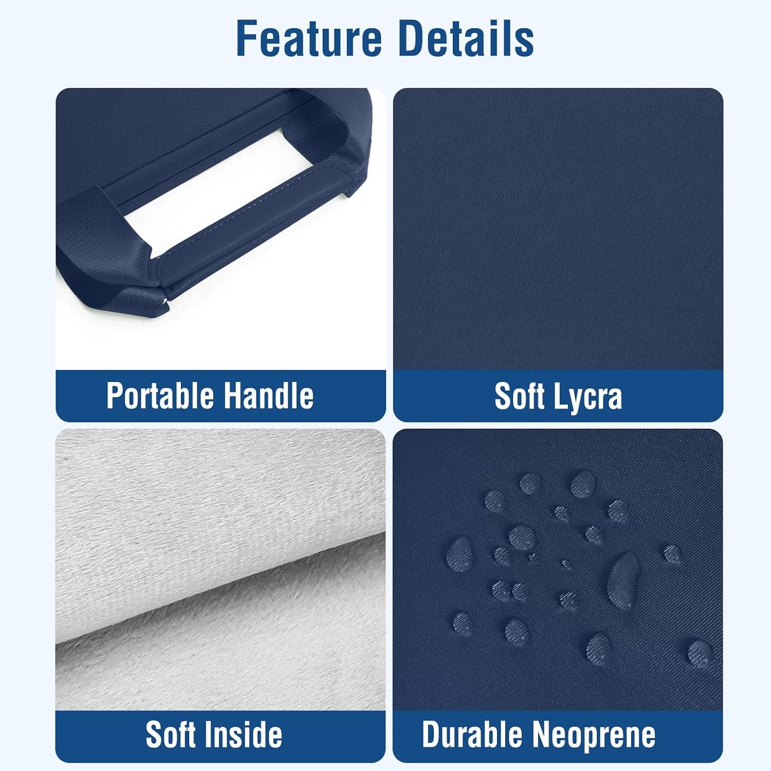 Neoprene Laptop Sleeve Bag 13.3 inch for MacBook Air/Pro 13 & 14, Navy Blue