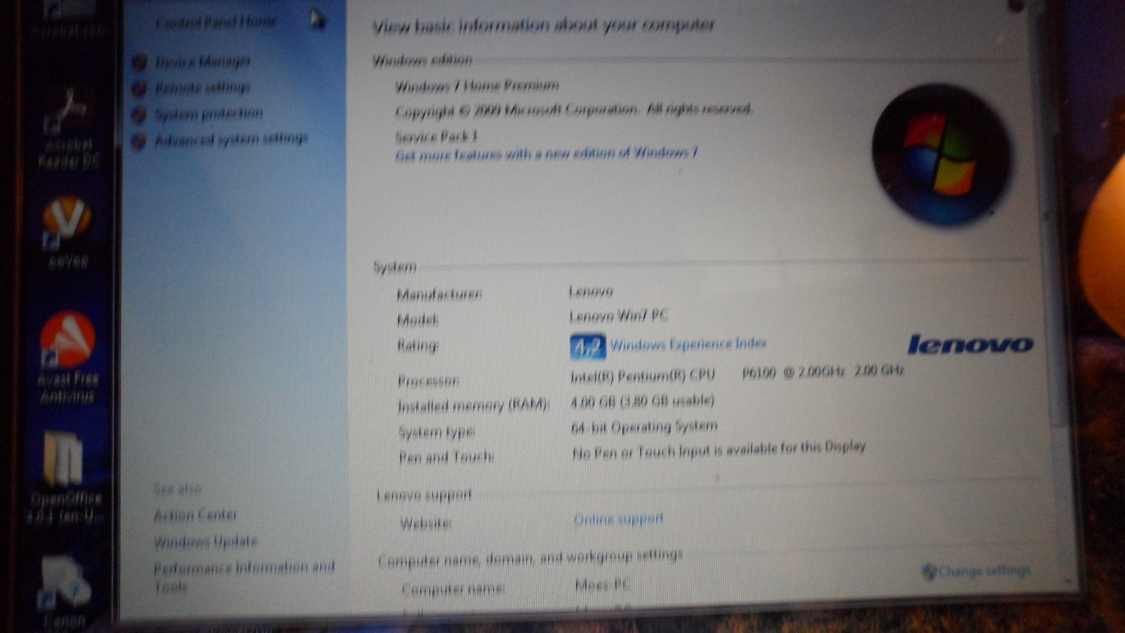 USED LENOVO G560 – INTEL PENTIUM P6200 – 4GB RAM – FOR PARTS ONLY NO HARD DRIVE