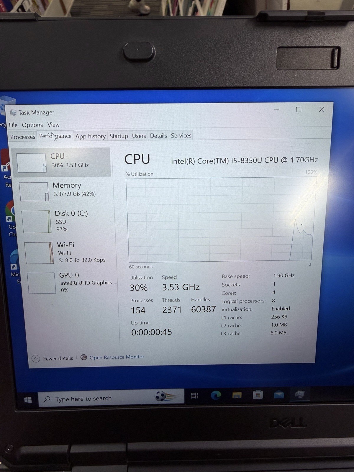 Dell Latitude 5420 Rugged 14″ Core i5-8350U 8GB RAM 128GB NVMe Windows11 (READ)