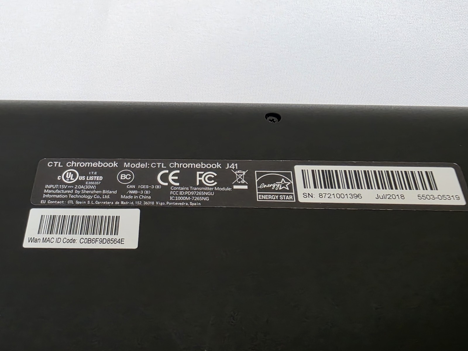 *Google Chromebook CTLJ41-11.6″ -Black-Chrome OS-Celeron N 4GB 32G + Charger*