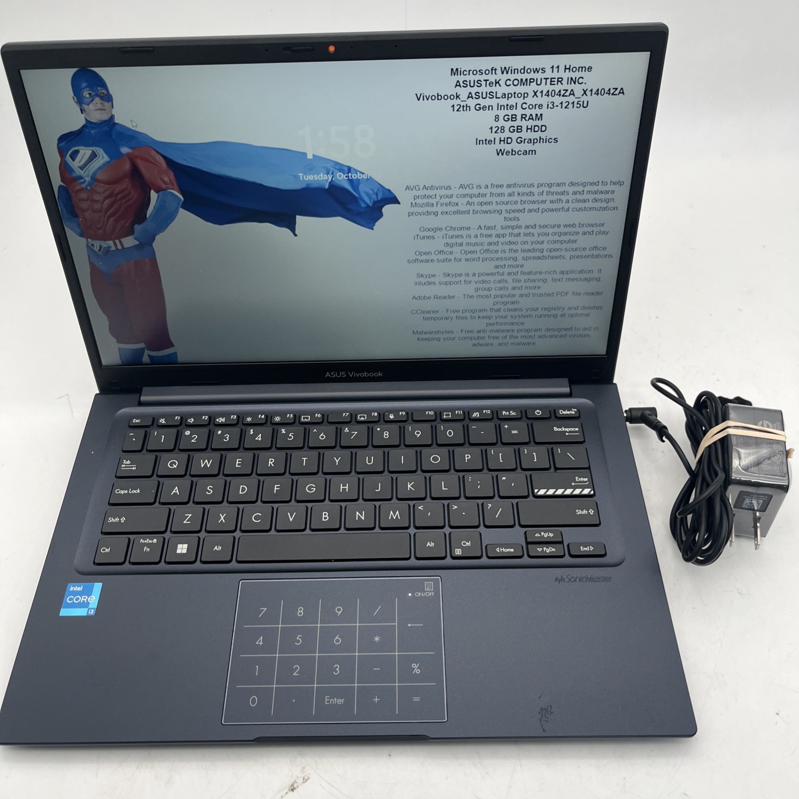 Asus Vivobook 14 X1404Z 14″ i3-1215U 1.2GHz 8GB RAM 128GB SSD