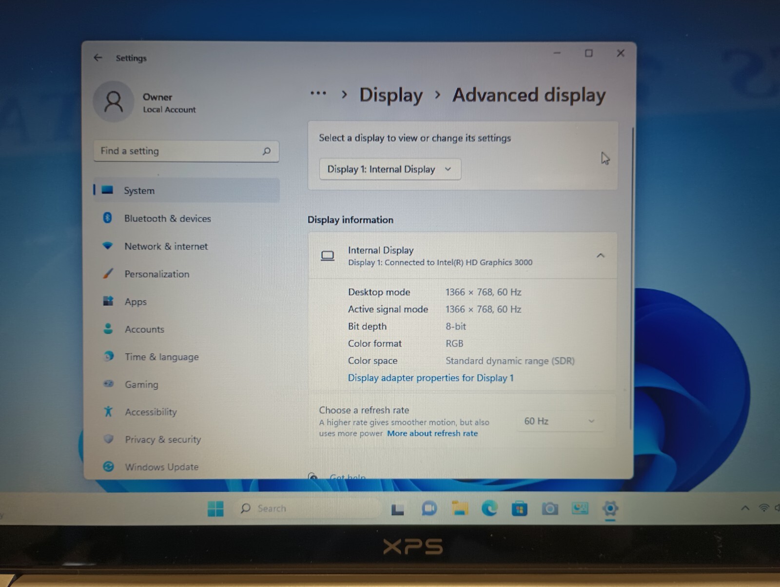 6261 Dell XPS L321X w/charger.i5 2nd gen.4GB.256GB mSata.13.3″.W11.Nice