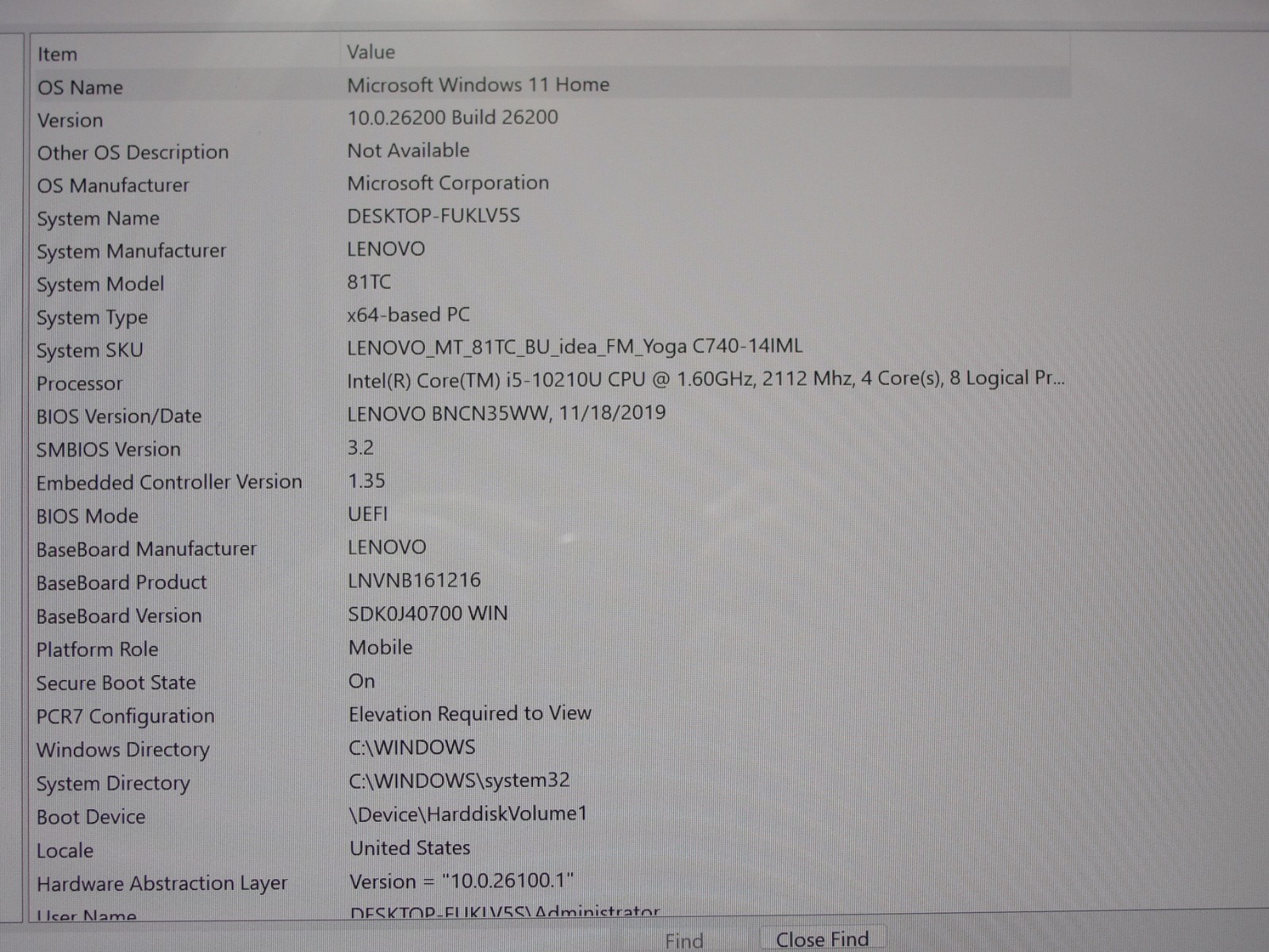 Lenovo Yoga C740-14IML 14″ FHD Touch i5-10210U 1.6GHz 8GB 256GB Win11H+Charger