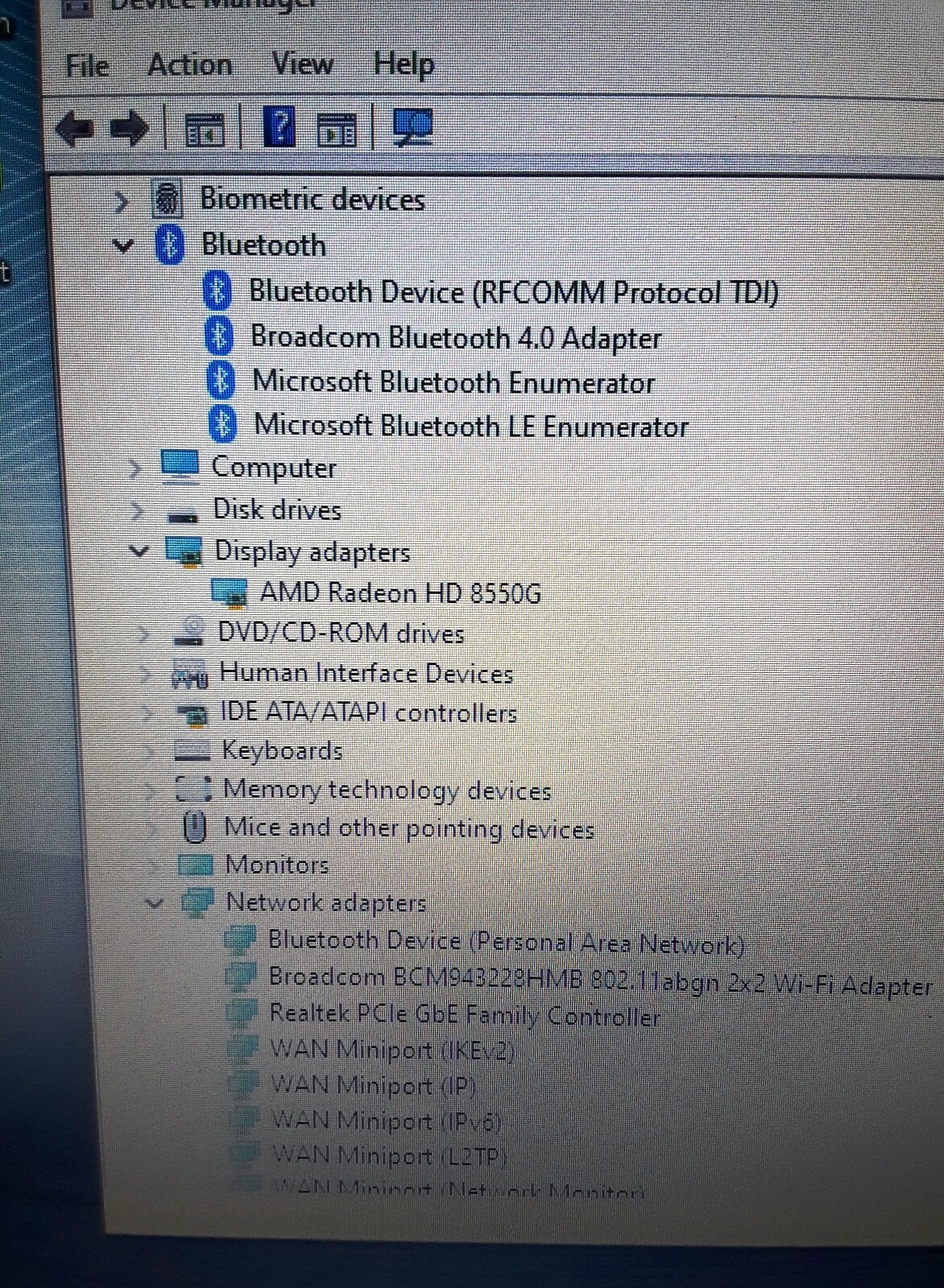 HP Probook 655 G1 laptop AMD quad A8-5550m 2.1-3.1Ghz 4GB 500GB Radeon 8550G W10