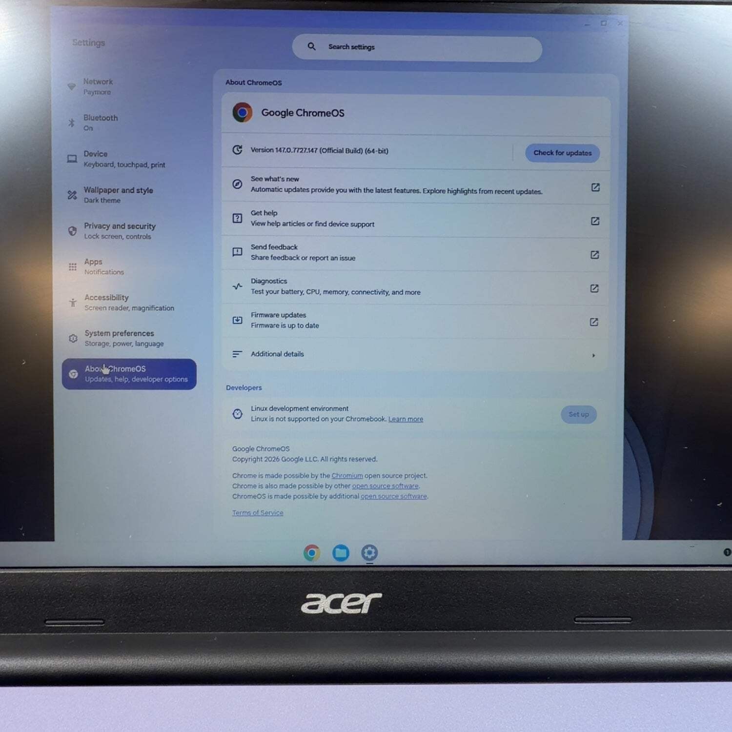 Acer Chromebook 315 CB315-4H-COVN 15.6″ Celeron N4500 1.1GHz 4GB RAM 64GB SSD