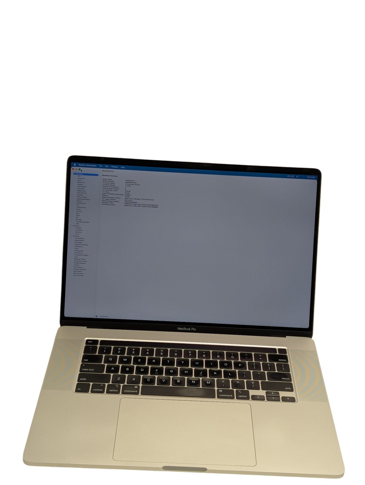 APPLE MACBOOK PRO A2141 2019 16″ i9 2.4GHz 32GB RAM 1TB Grade D