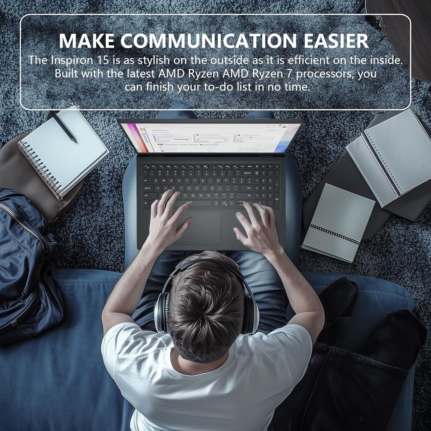 Dell Inspiron 15.6″ Touch Laptop computer 4.5 GHz Ryzen 7 16GB RAM 512GB W11Pro