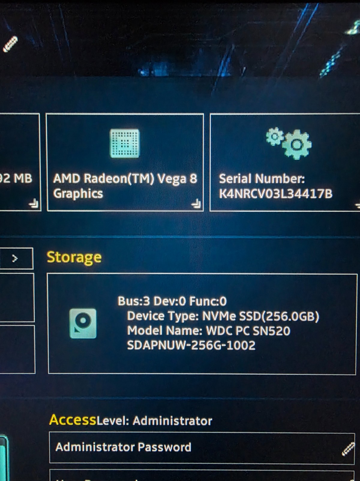 Used ASUS TUF Gaming Laptop FX505D, AMD R5 3550H, 256GB, SSD, 8GB DDR4,