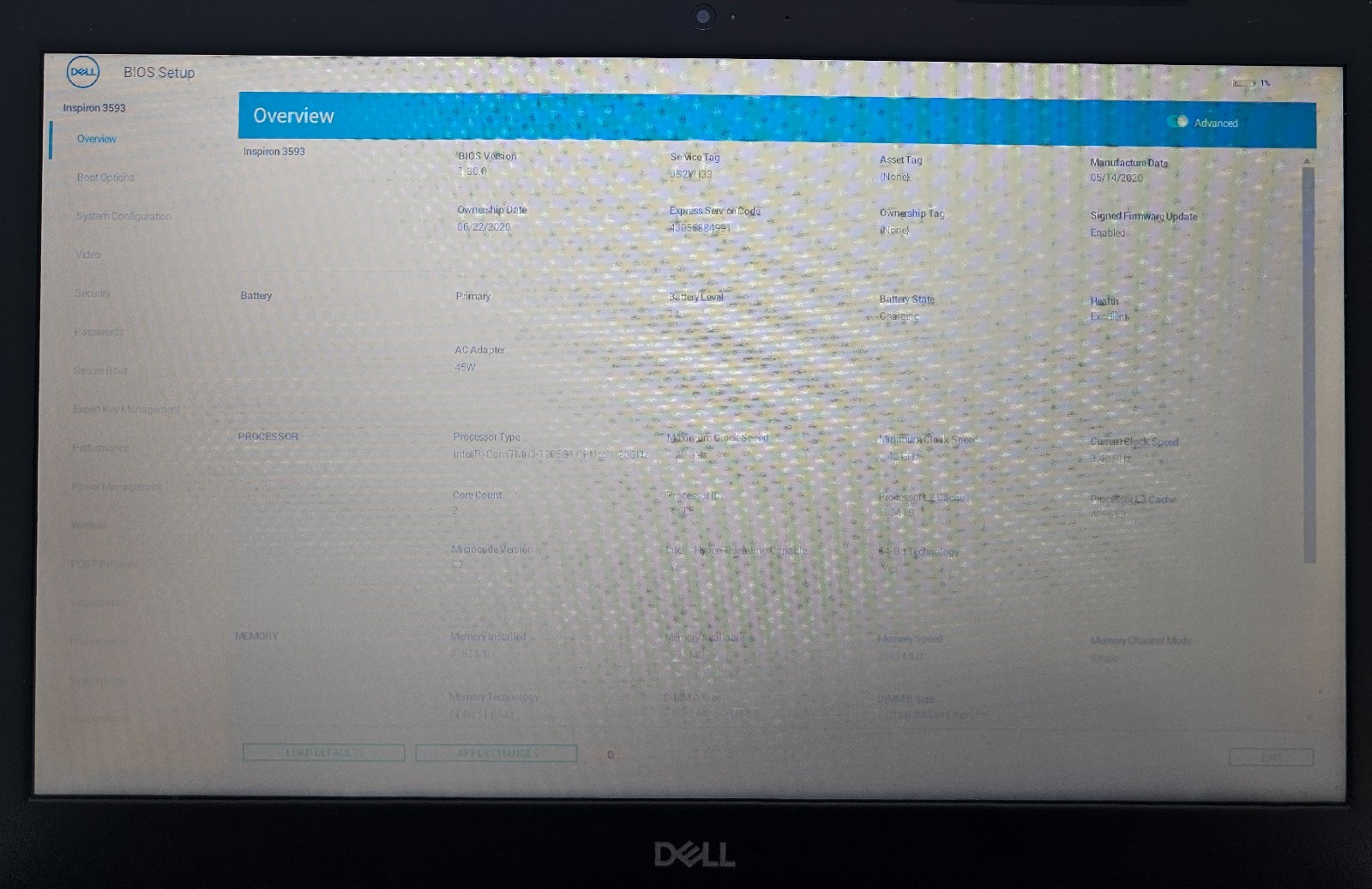 Dell Inspiron 3593 15.6″ Laptop Intel Core i3-1005G1 8GB Ram NO HD/OS (FL)