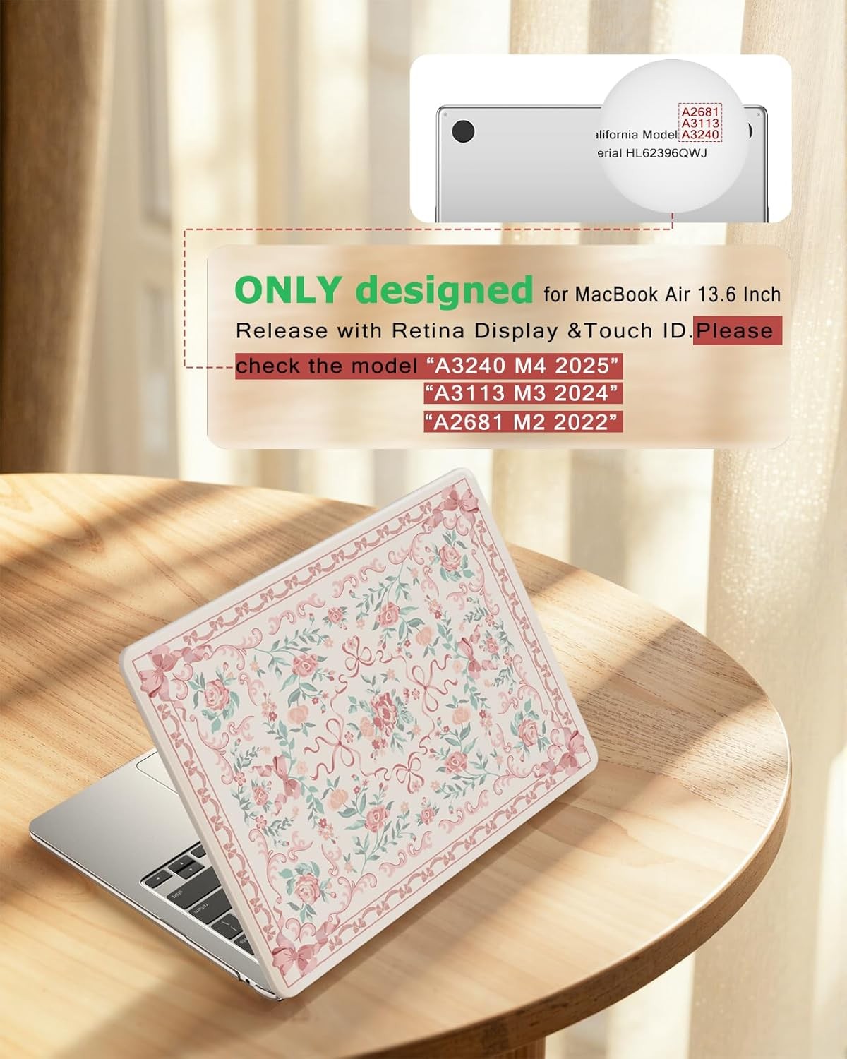 MacBook Air 13.6 inch Case 2025 2024-2022 Release M3 M2 Model A3240 A3113 A2681