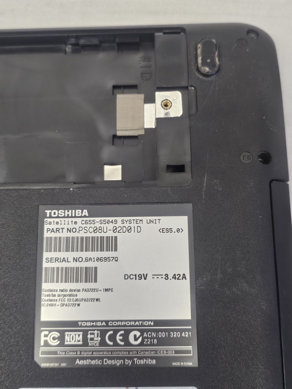 Toshiba Satellite C655 Laptop – Intel Celeron 900 – 2GB RAM – NO HDD/OS – READ
