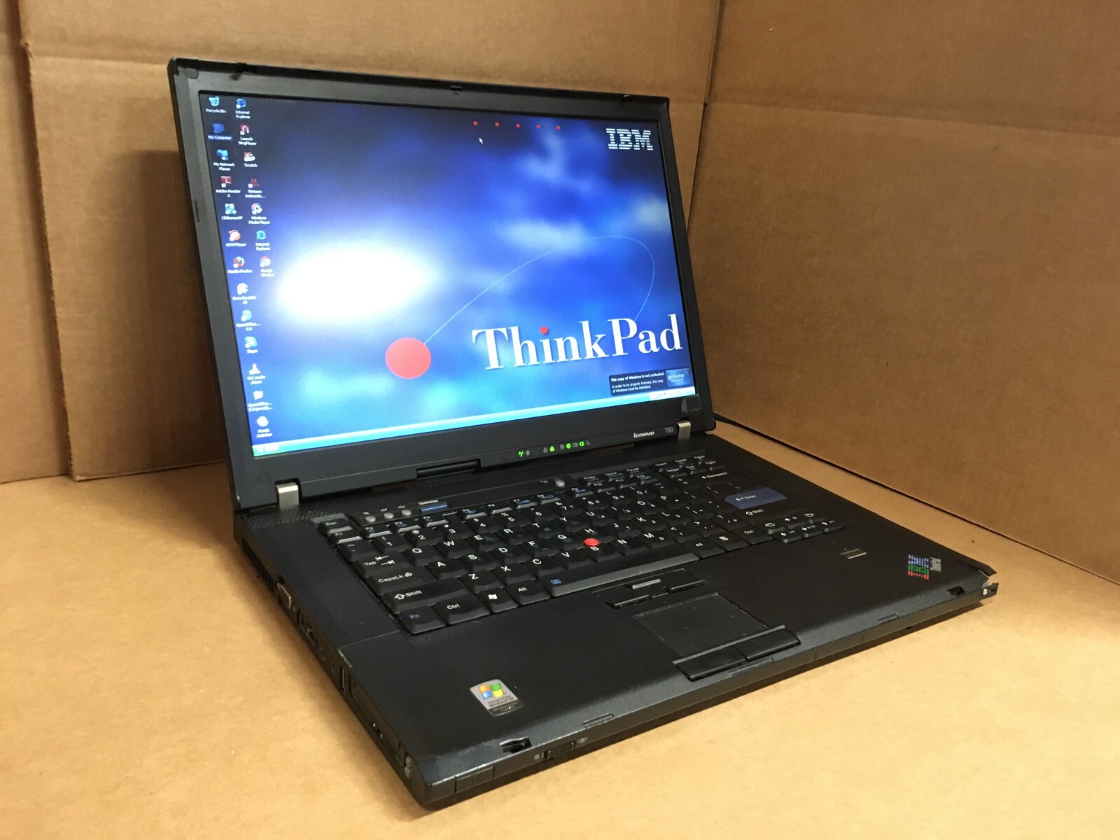 IBM ThinkPad T60 Laptop 15″ LCD 2.0GHz 80GB HDD 2GB RAM Windows XP TYPE: 8741