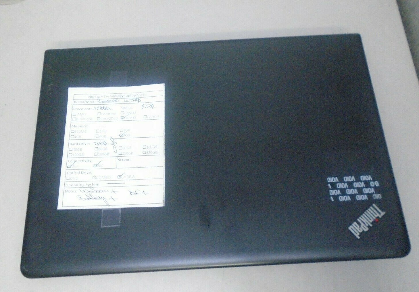 Lenovo ThinkPad E570 15.6″ i5-7200U 2.5GHz 8GB/500GB Webcam ‘No OS’ Laptop + AC