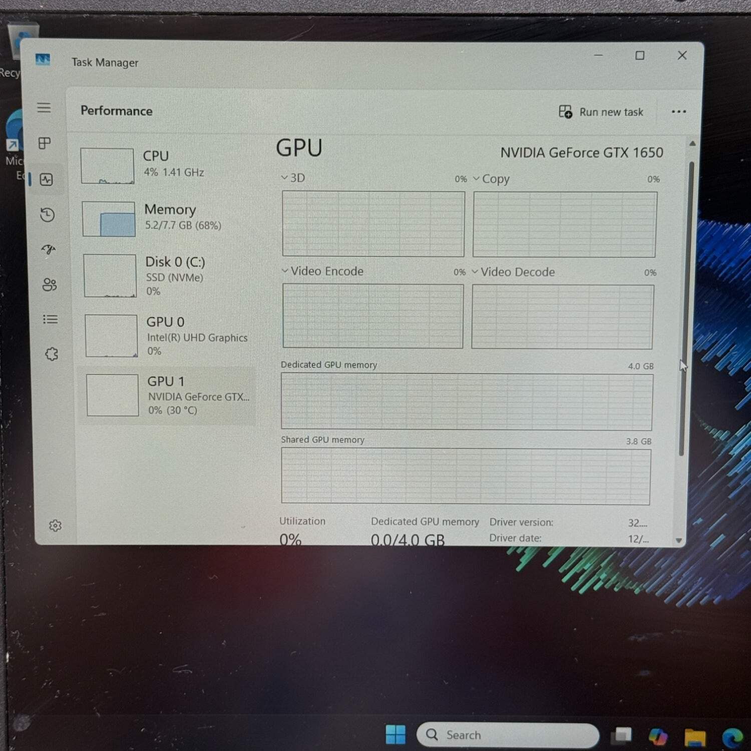 HP Victus UFBVK001 15.6″ i5-12450H 2.0GHz 8GB RAM 512GB SSD GeForce GTX 1650