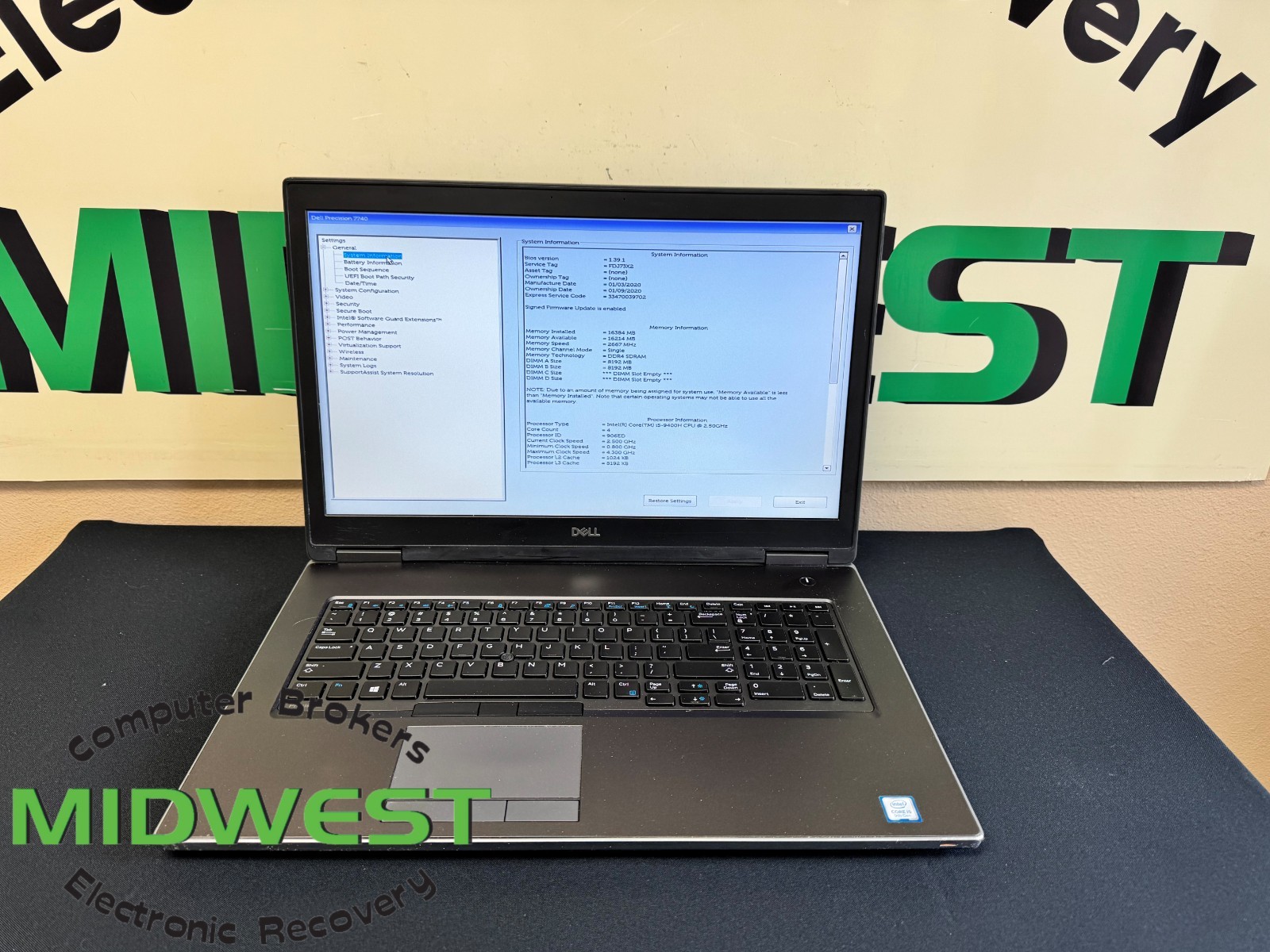 Dell Precision 7740 i5-9400H 2.5GHz 16GB 256GB SSD